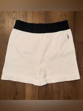 Free People‎ Movement Happiness Runs Prajna Shorts White Black Medium/Large